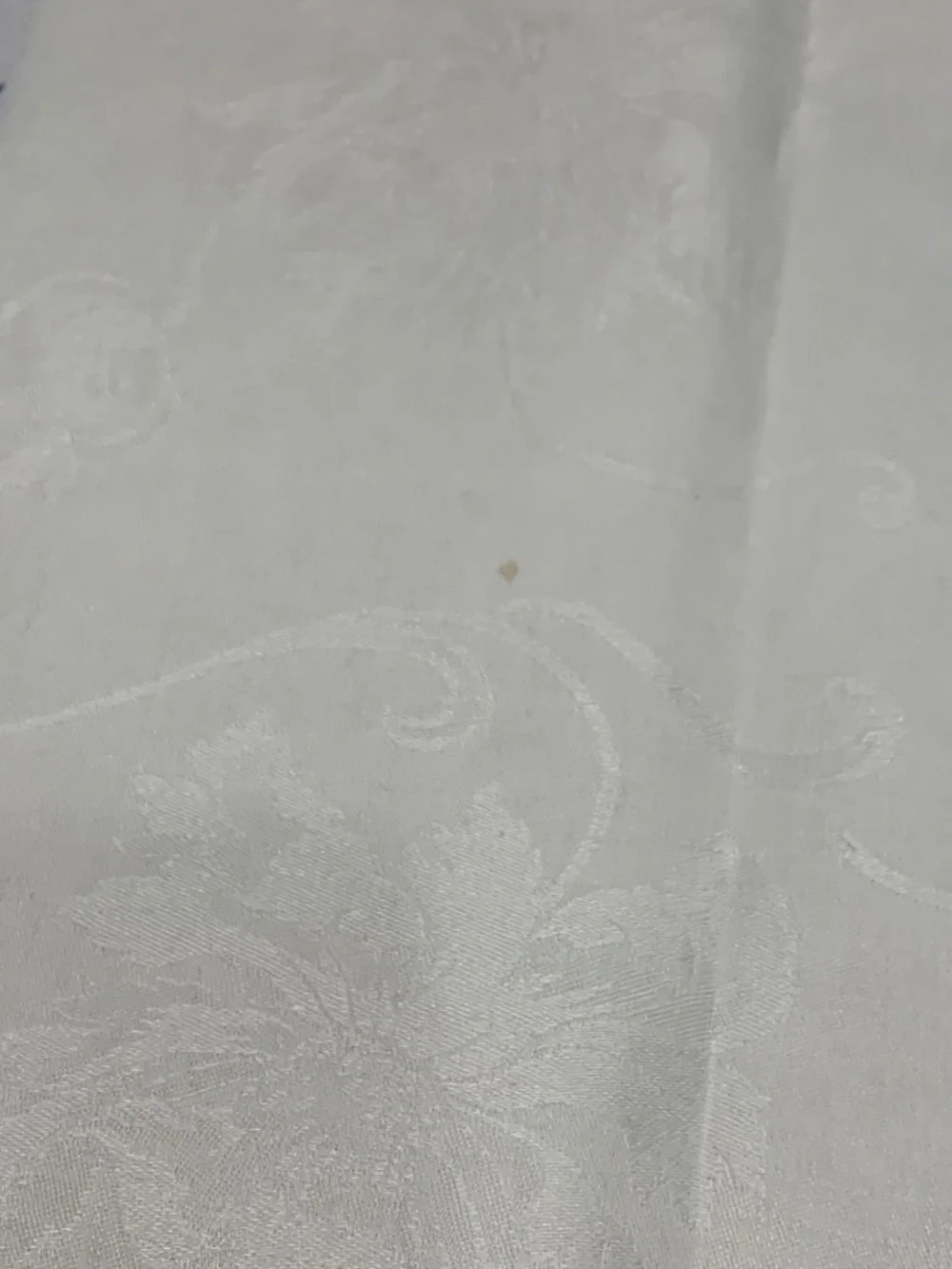 Vintage French Style Floral Damask Tablecloth with Embroidered Monogram MS